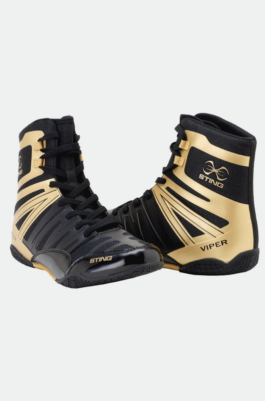 STING Viper Boxing Shoe — Black/Gold