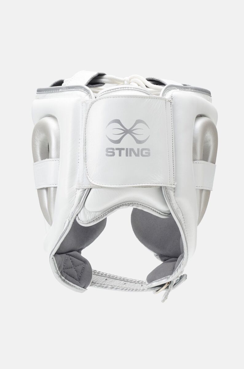STING Viper Gel Full Face Head Guard — White/Silver