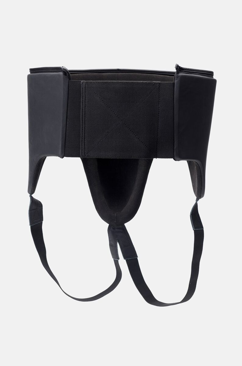 STING Pro Leather Abdominal Guard — Black/Grey