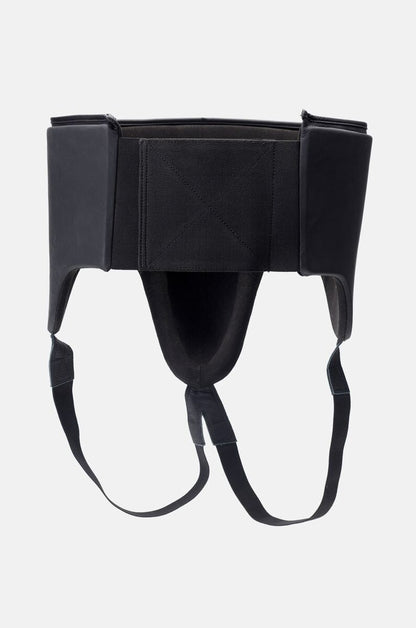 STING Pro Leather Abdominal Guard — Black/Grey