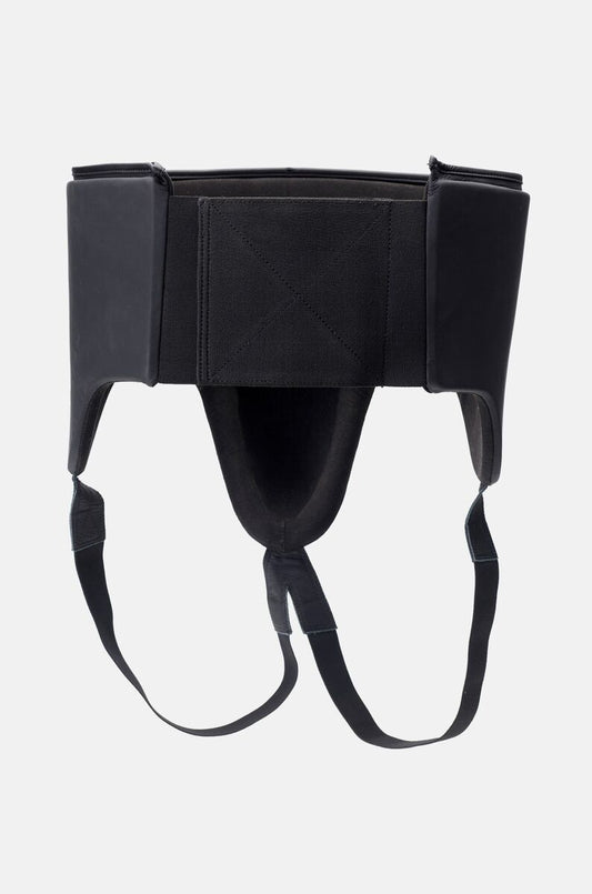 STING Pro Leather Abdominal Guard — Black/Grey