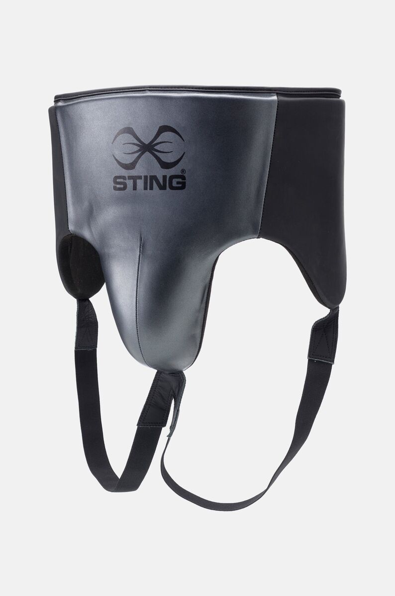 STING Pro Leather Abdominal Guard — Black/Grey