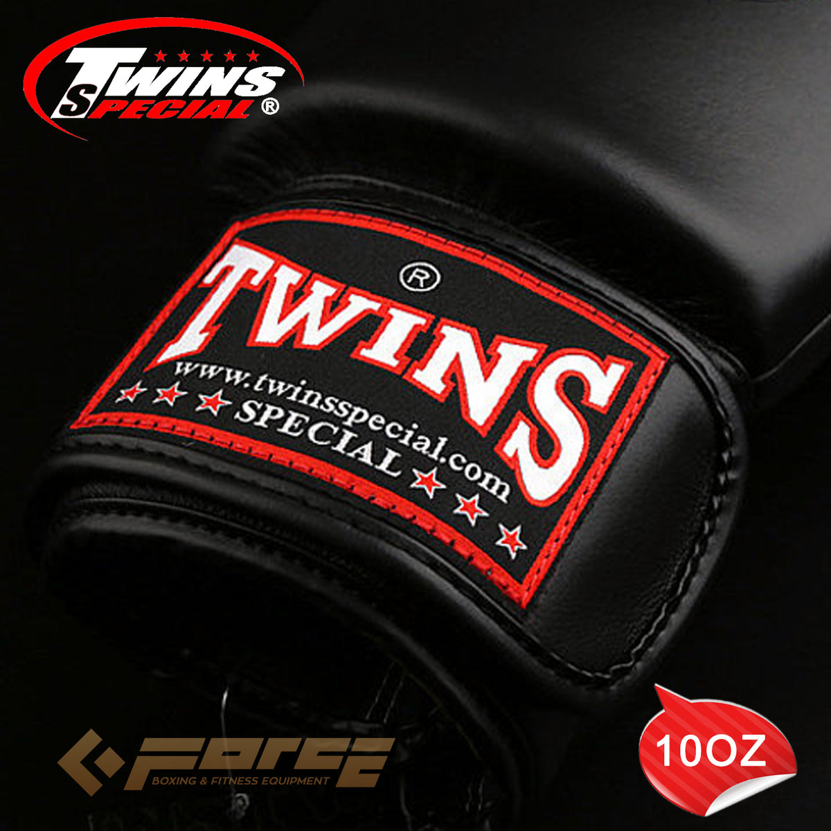 TWINS Pro Leather Boxing Gloves Black 10oz BGVL-3