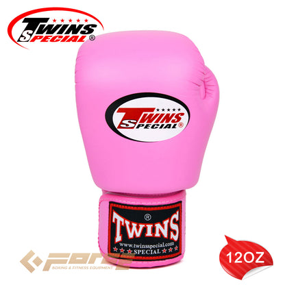 TWINS Pro Leather Boxing Gloves Pink 12oz BGVL-3