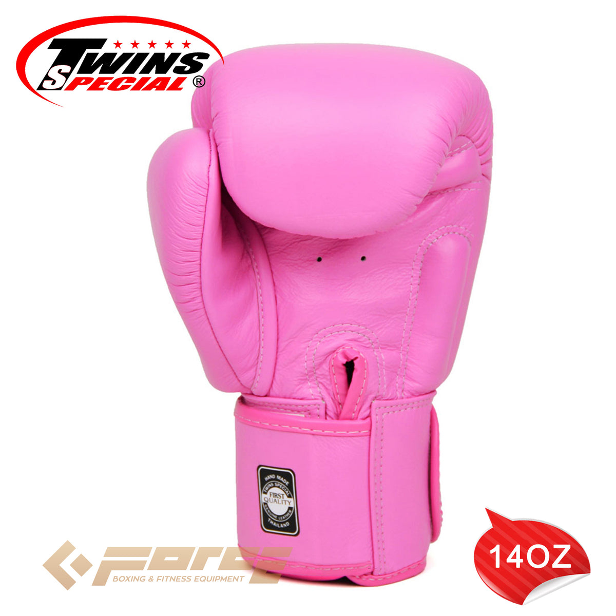 TWINS Pro Leather Boxing Gloves Pink 14oz BGVL-3