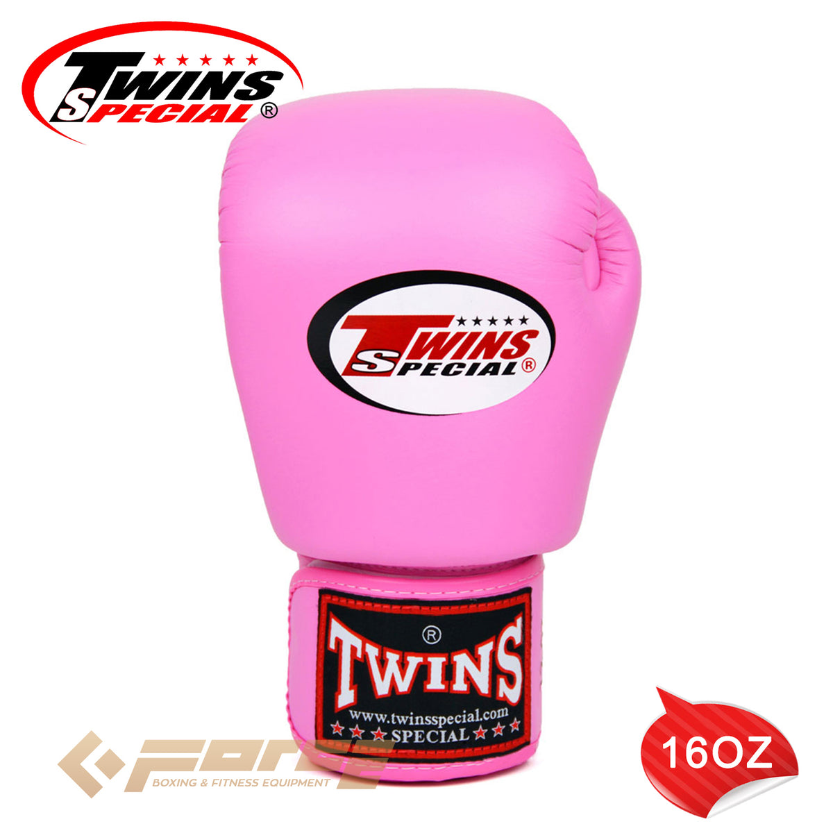 TWINS Pro Leather Boxing Gloves Pink 16oz BGVL-3
