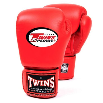 TWINS Pro Leather Boxing Gloves Red 12oz BGVL-3