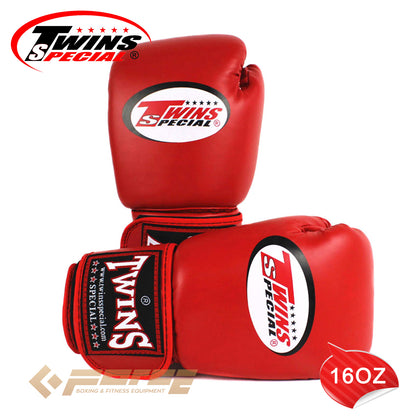 TWINS Pro Leather Boxing Gloves Red 16oz BGVL-3