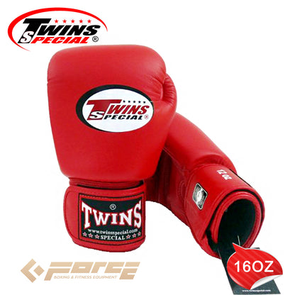 TWINS Pro Leather Boxing Gloves Red 16oz BGVL-3