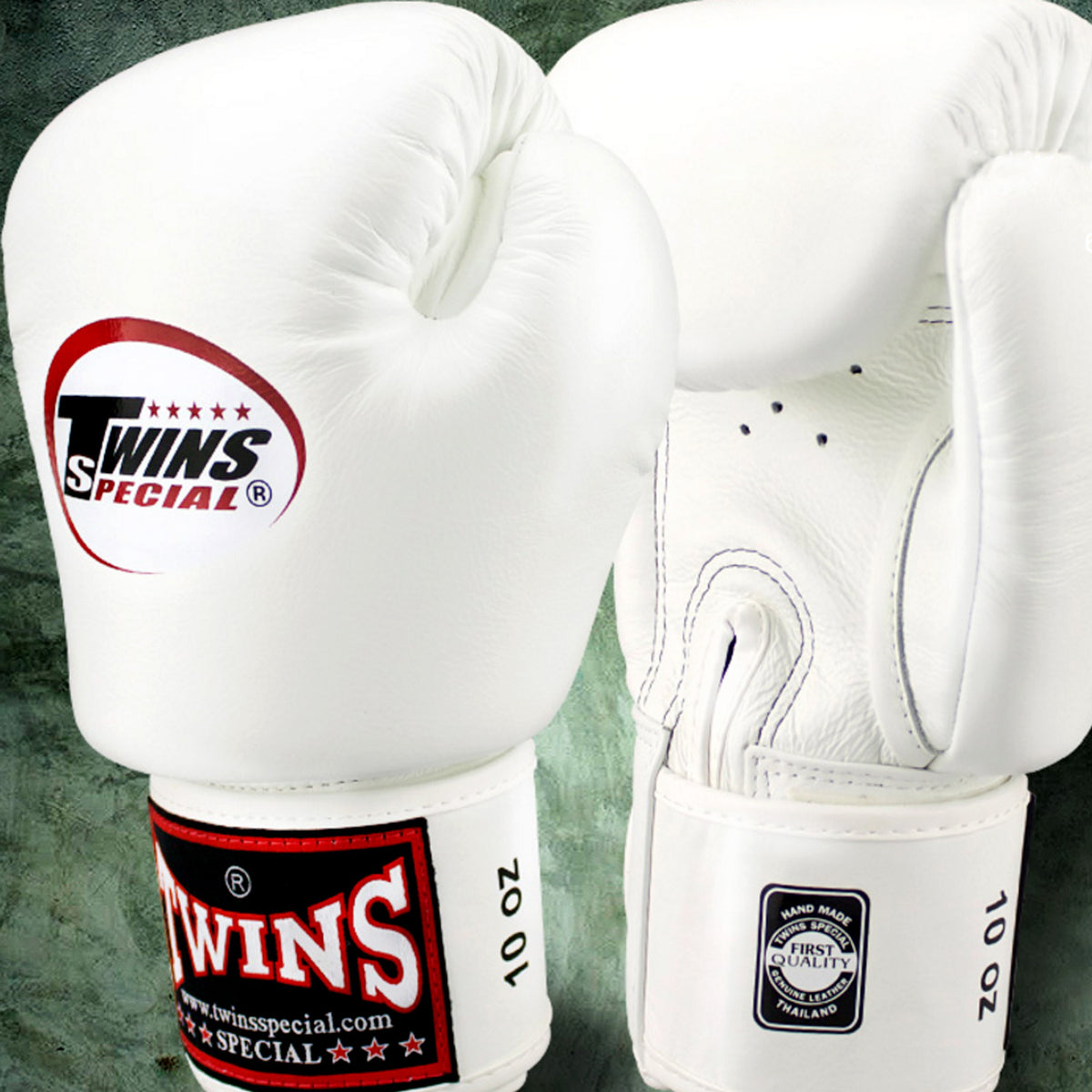 TWINS Pro Leather Boxing Gloves white 14oz BGVL-3