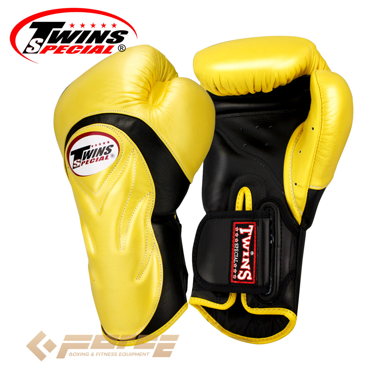 TWINS Pro Leather Boxing Gloves Black BGVL-6