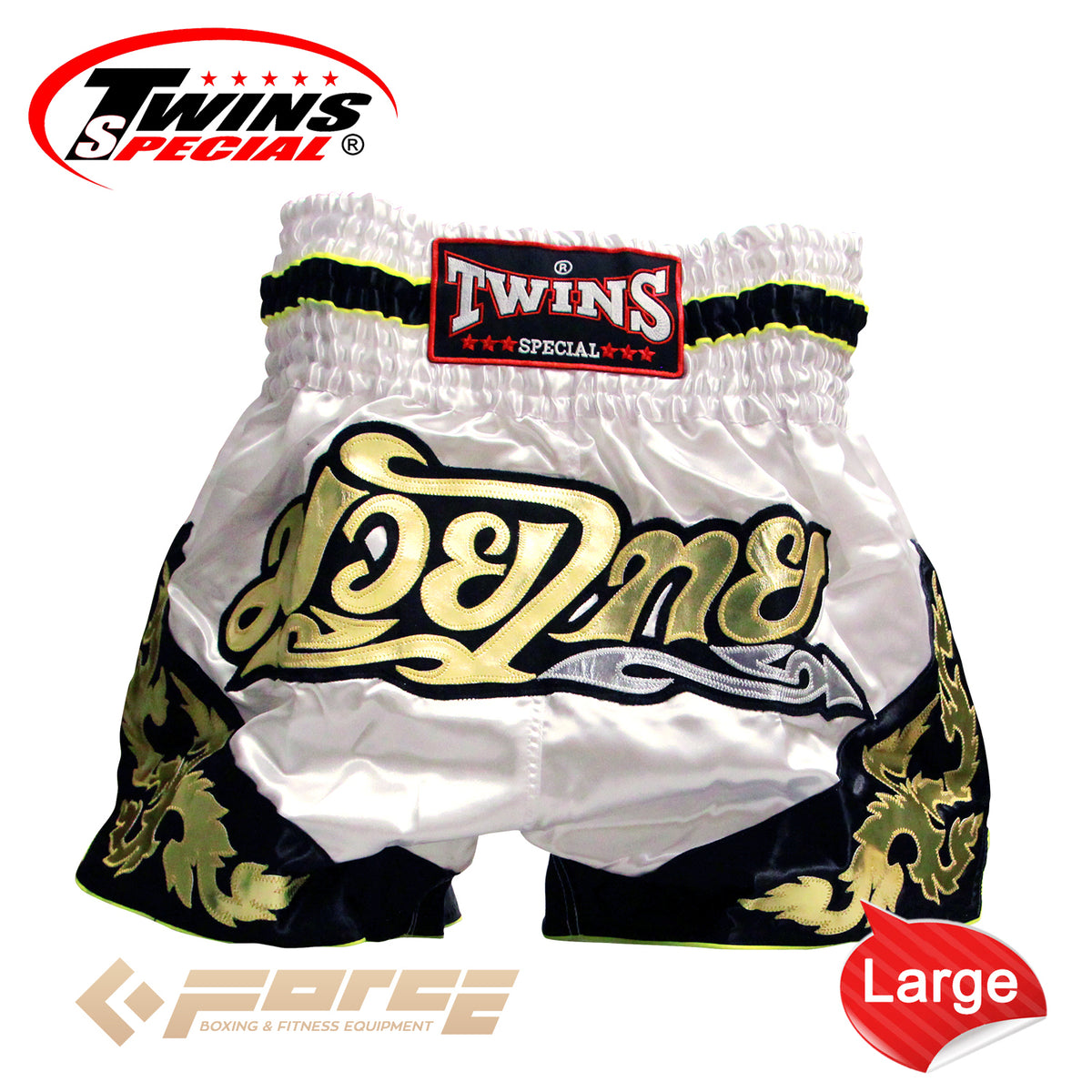 TWINS Boxing Shorts White/Black T-71