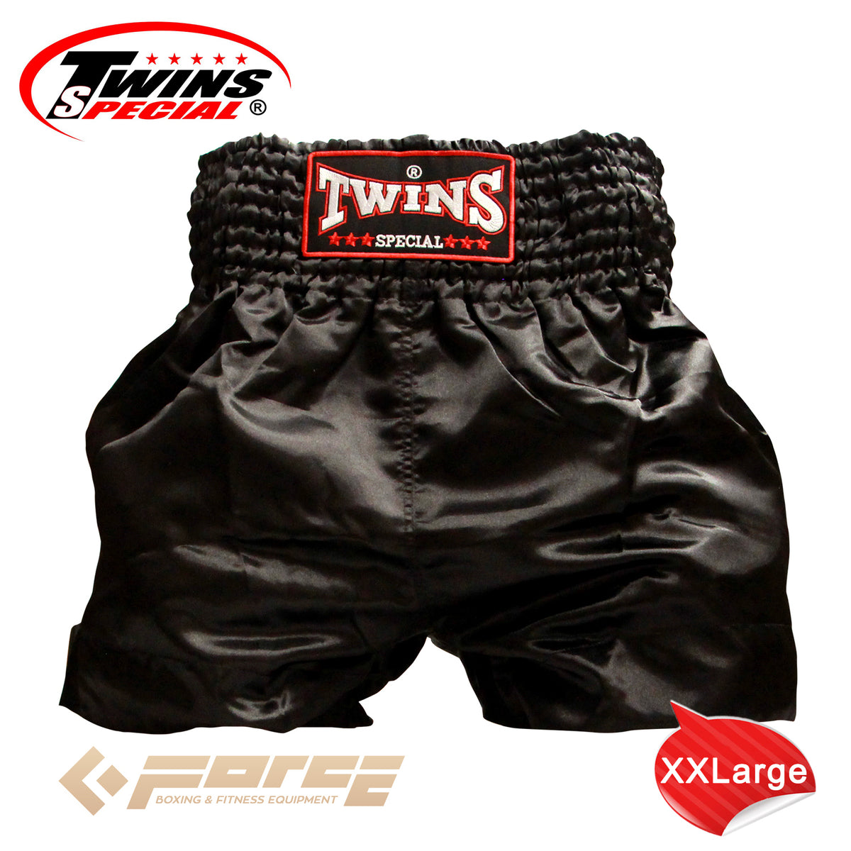 TWINS Boxing Shorts Plain Black TB-30 XXL