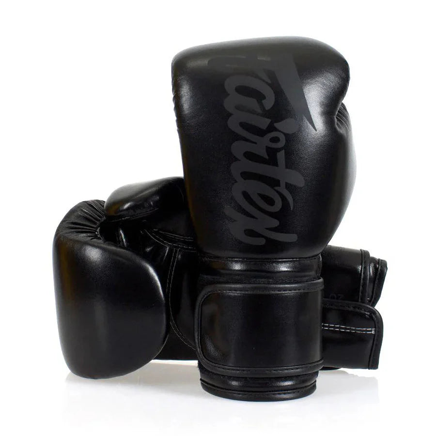 Fairtex Solid Black Microfibre Boxing Gloves