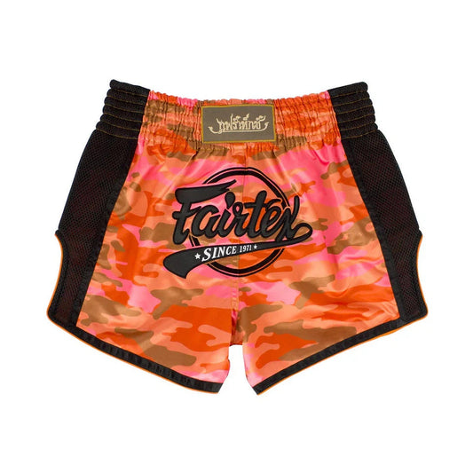 Fairtex Orange Camo Slim Cut Muay Thai Shorts