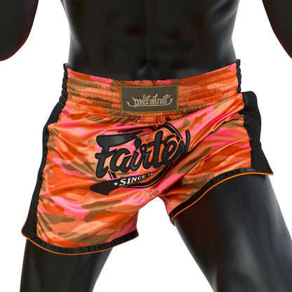 Fairtex Orange Camo Slim Cut Muay Thai Shorts