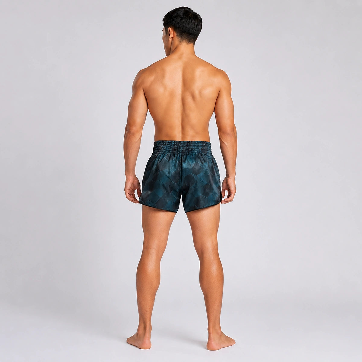 Fairtex BS1902 Stealth Grey Muay Thai Shorts - back model view