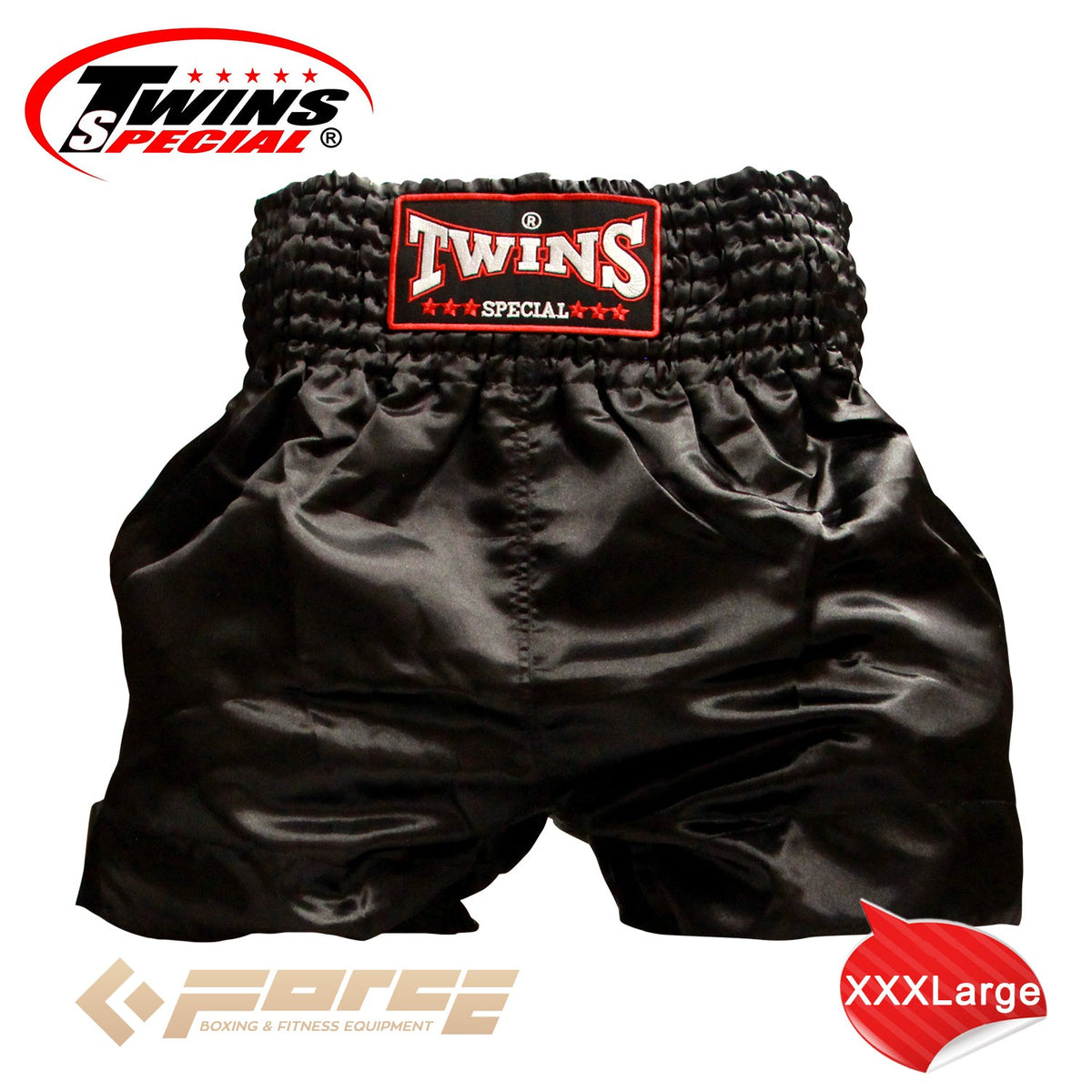 TWINS Boxing Shorts Plain Black TB-30 XXXL