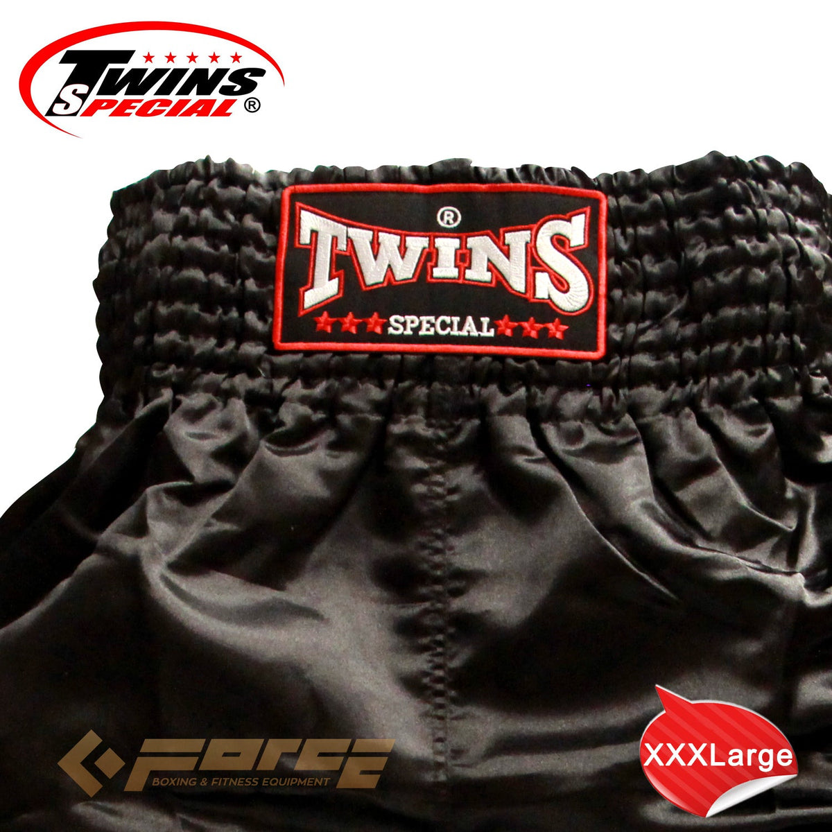 TWINS Boxing Shorts Plain Black TB-30 XXXL